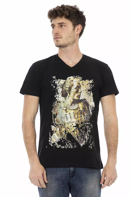 Schwarzes T-Shirt aus Baumwolle