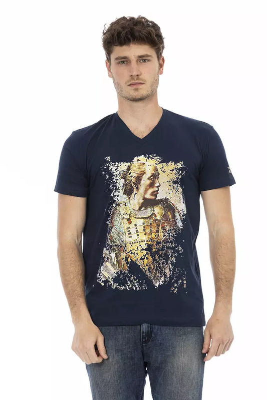 T-Shirt aus blauer Baumwolle