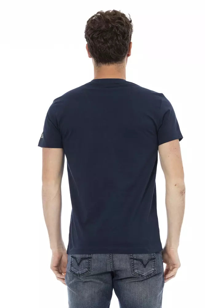 T-Shirt aus blauer Baumwolle