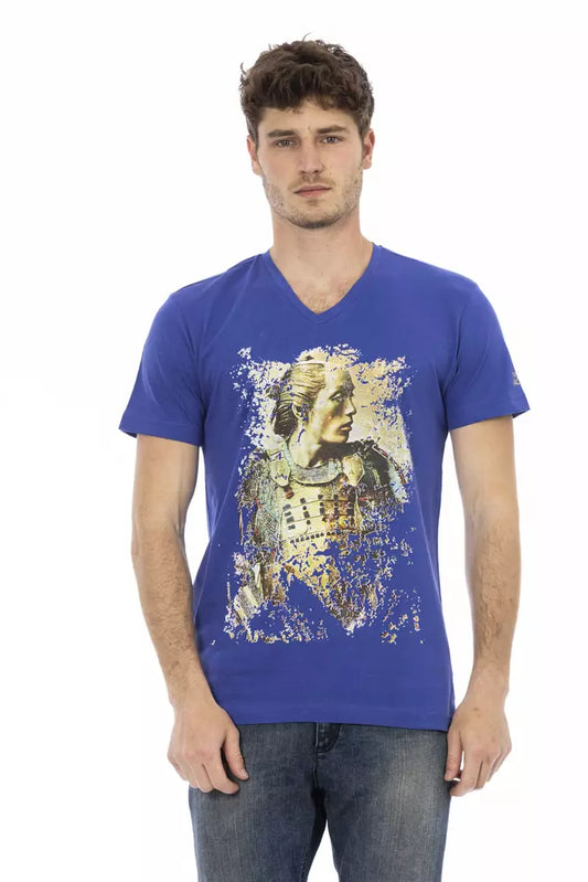 T-Shirt aus blauer Baumwolle