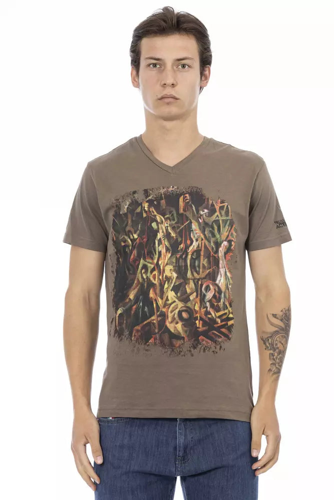 T-Shirt aus brauner Baumwolle
