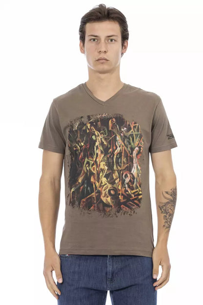 T-Shirt aus brauner Baumwolle