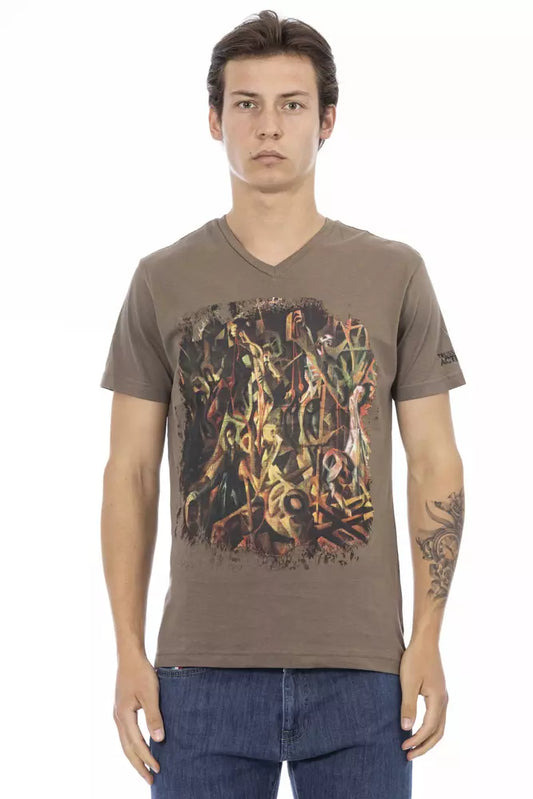 T-Shirt aus brauner Baumwolle
