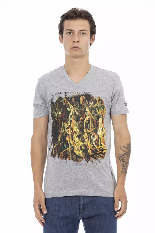 T-Shirt aus grauer Baumwolle