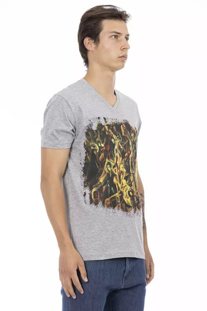T-Shirt aus grauer Baumwolle