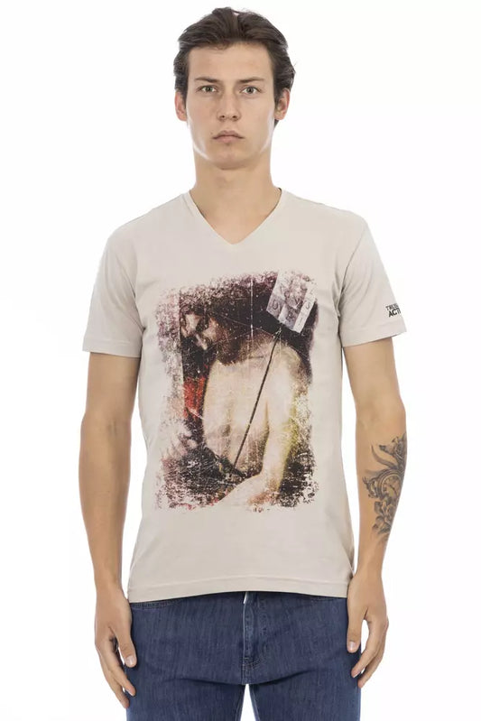 T-Shirt aus beiger Baumwolle