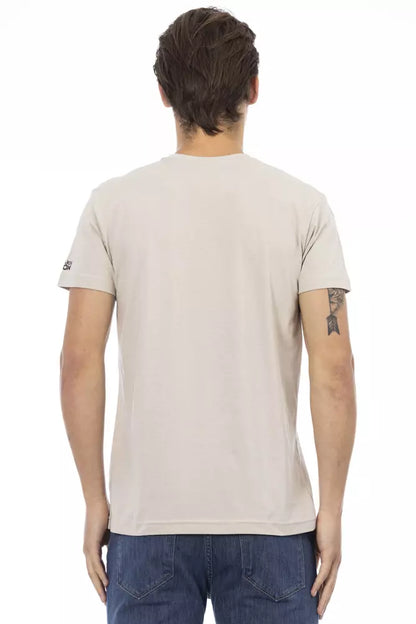 T-Shirt aus beiger Baumwolle