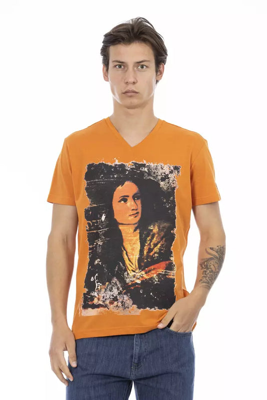 Orangefarbenes T-Shirt aus Baumwolle