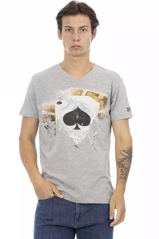T-Shirt aus grauer Baumwolle