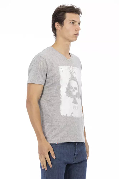 T-Shirt aus grauer Baumwolle