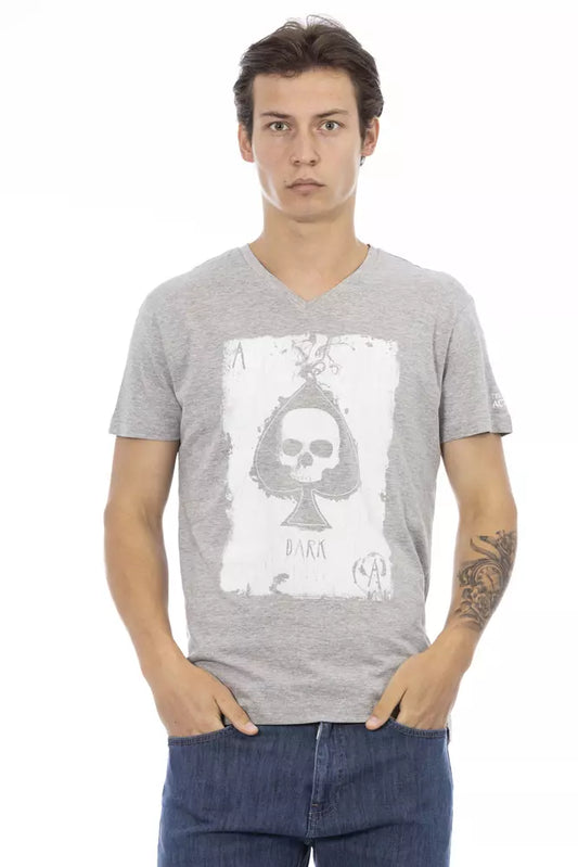 T-Shirt aus grauer Baumwolle