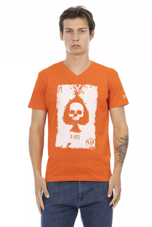 Orangefarbenes T-Shirt aus Baumwolle