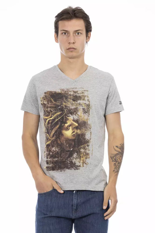 T-Shirt aus grauer Baumwolle