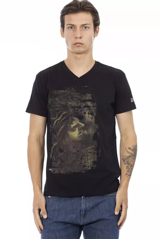 Schwarzes T-Shirt aus Baumwolle