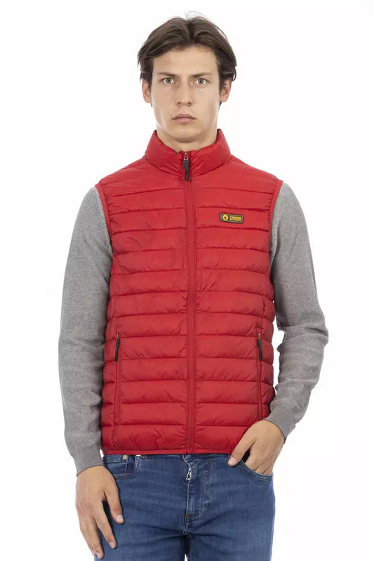 Rote Polyester-Jacke