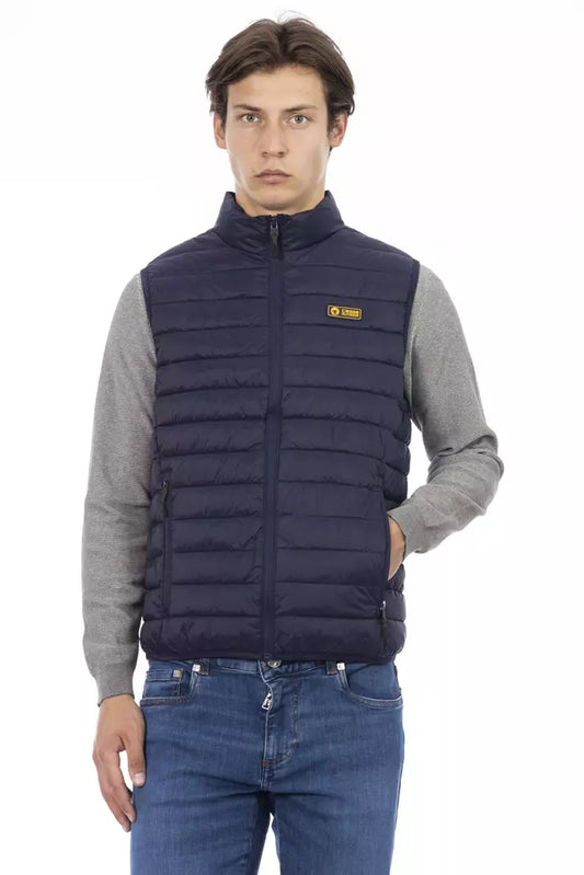 Blaue Polyester-Jacke