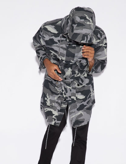 Graue Baumwolljacke