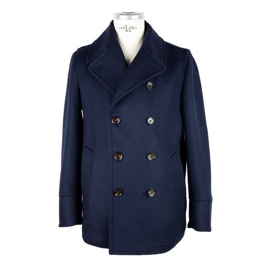 Blaue Wolljacke