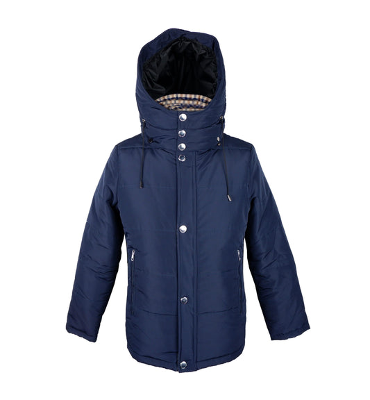 Blaue Polyamid-Jacke