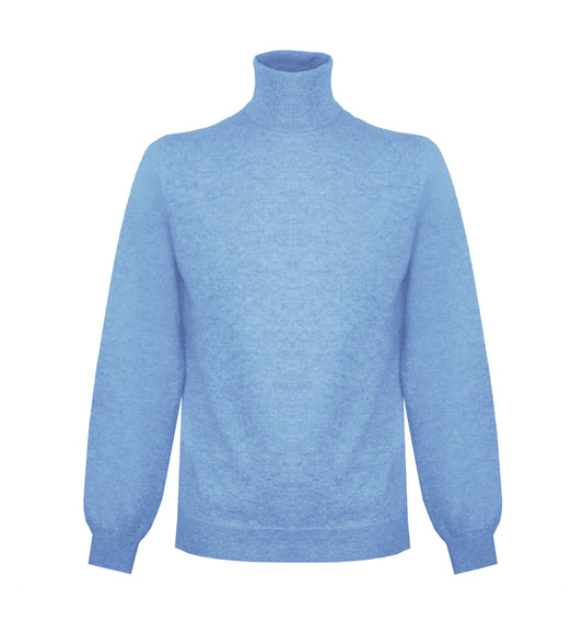 Hellblauer Kaschmirpullover