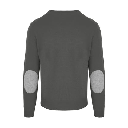 Grauer Pullover aus Wolle