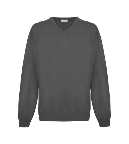 Grauer Kaschmir-Pullover