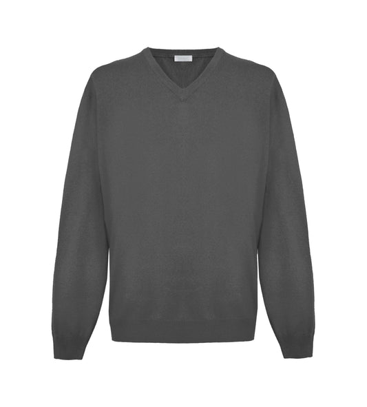 Grauer Kaschmir-Pullover
