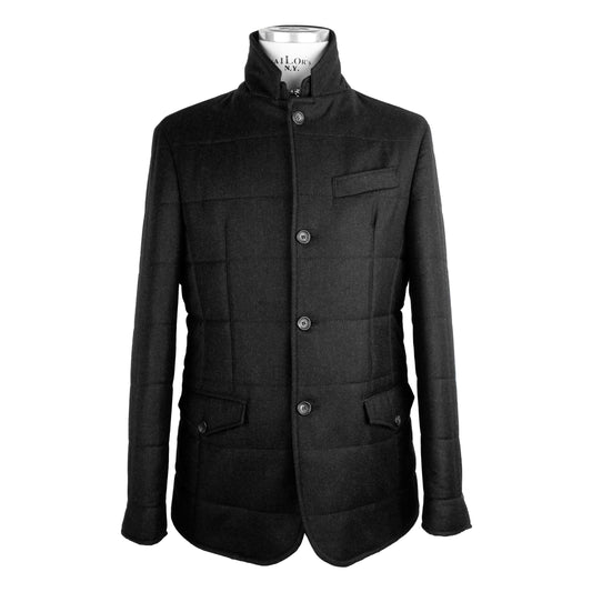 Schwarze Wolljacke