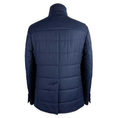 Blaue Wolljacke