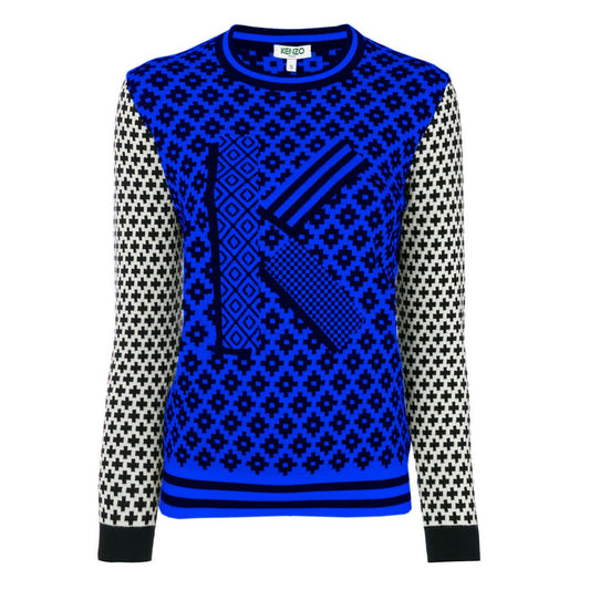 Blauer Baumwollpullover