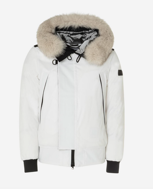 Weiße Polyester-Jacke