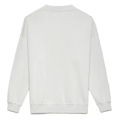 Weißer Baumwollpullover