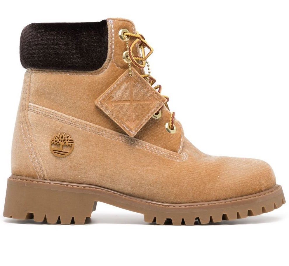 Beige Lederstiefel