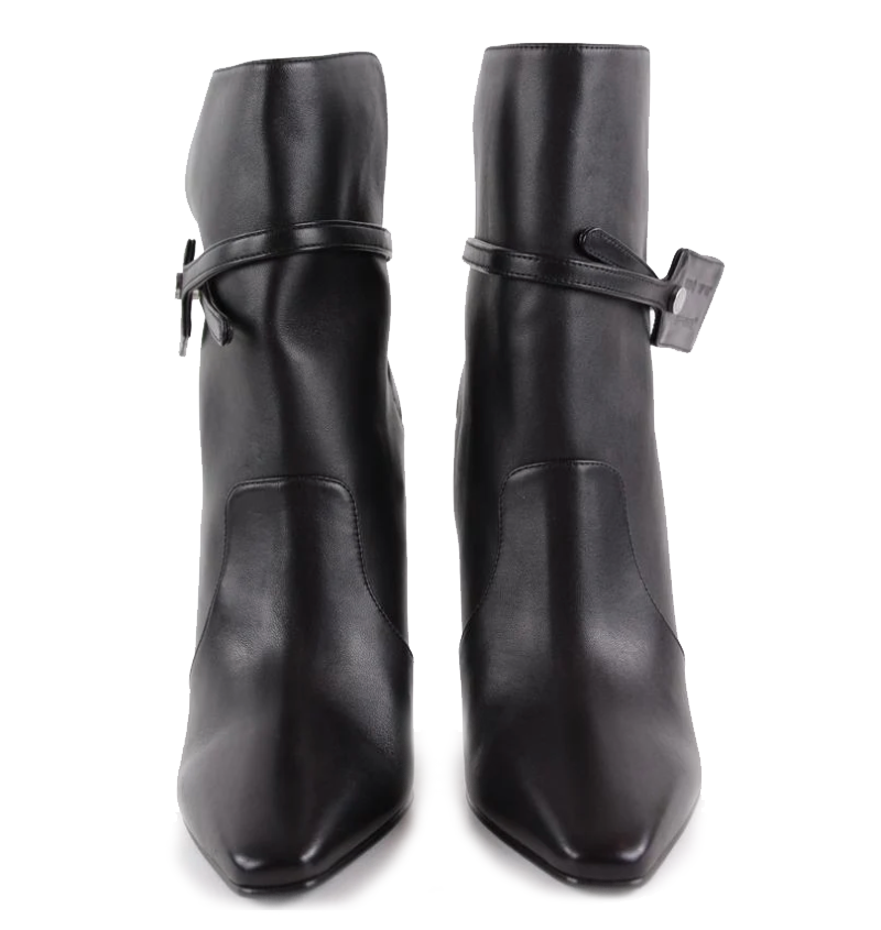 Schwarzes Leder Di Kalbsleder Stiefel