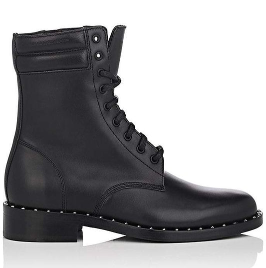 Schwarzes Leder Di Kalbsleder Stiefel