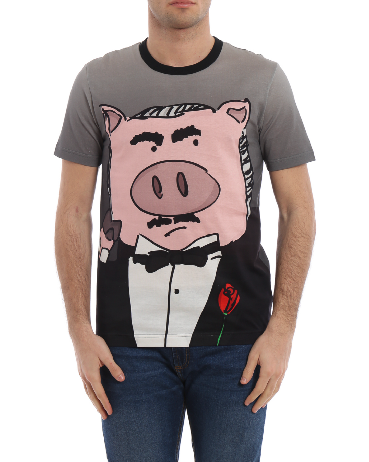 T-Shirt aus grauer Baumwolle