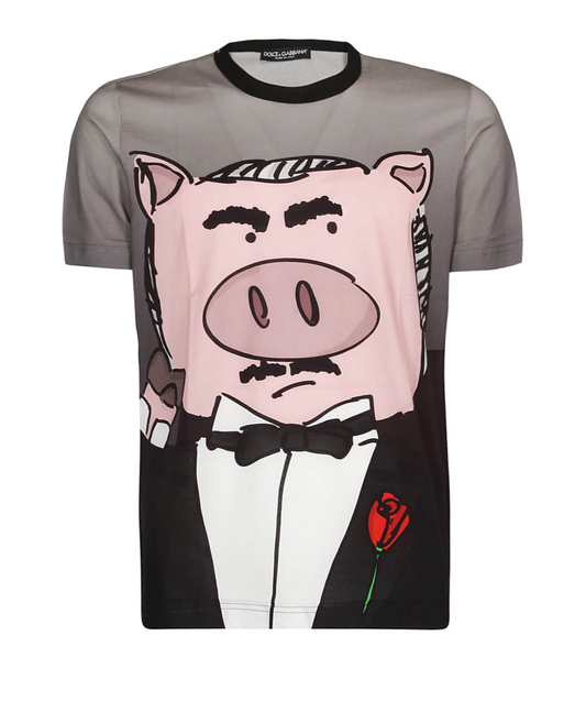 T-Shirt aus grauer Baumwolle
