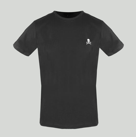 Schwarzes T-Shirt aus Baumwolle