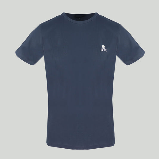 T-Shirt aus blauer Baumwolle