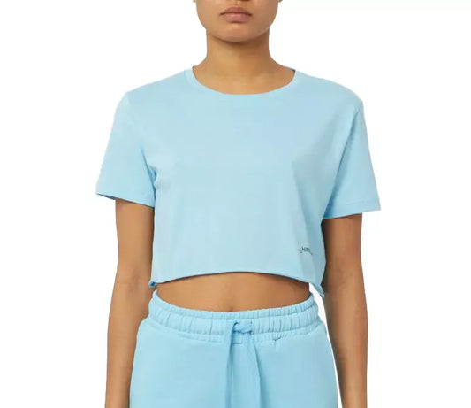 Hellblaue Baumwolle Tops & T-Shirt