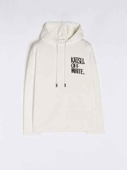 Weißer Baumwollpullover