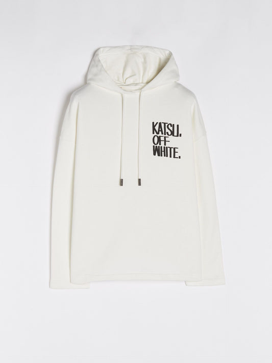 Weißer Baumwollpullover