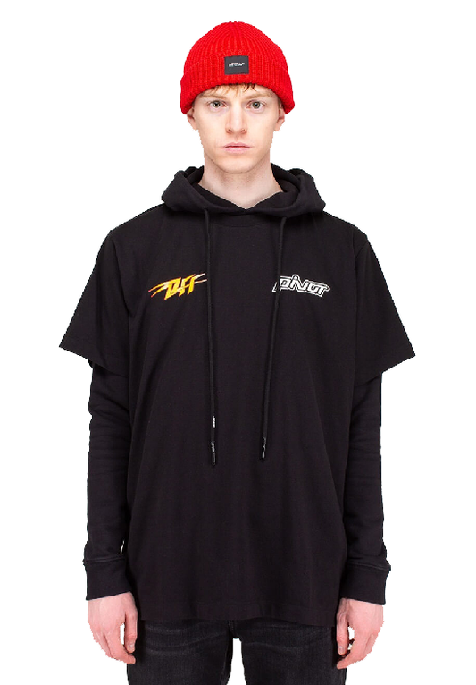 Schwarzer Baumwollpullover