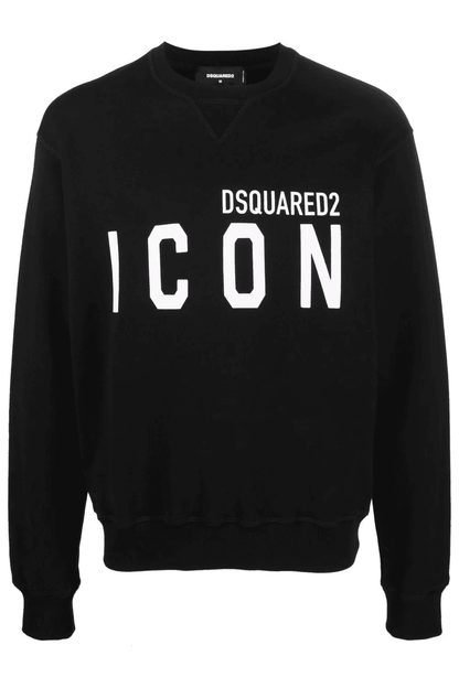 Schwarzer Baumwollpullover