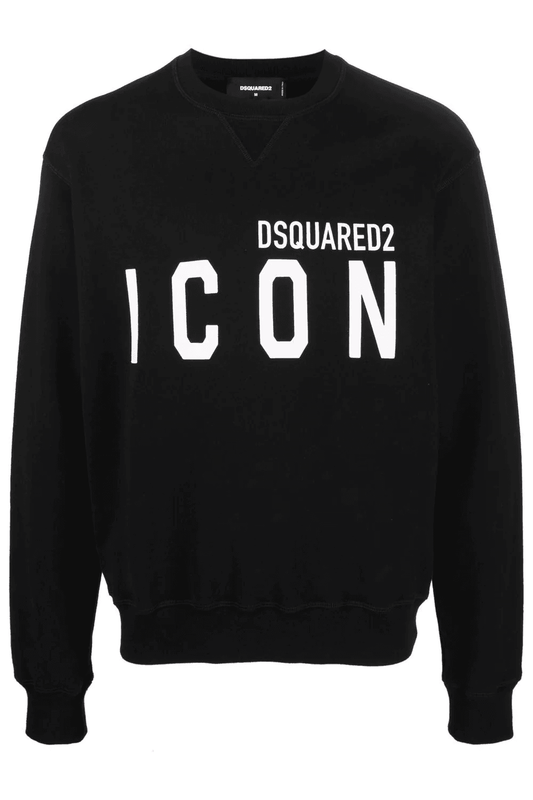 Schwarzer Baumwollpullover