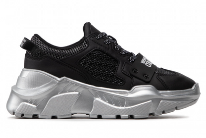 Schwarze Leder-Sneakers
