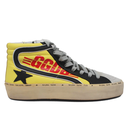 Gelbe Leder Di Kalbsleder Sneakers