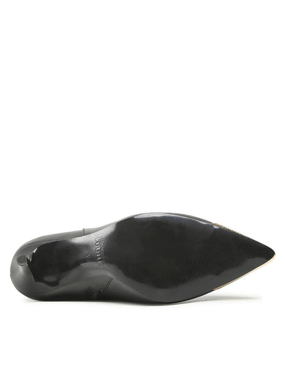 Schwarzer Kunstlederstiefel