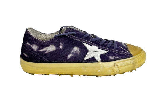 Lila Leder Di Bovino Turnschuhe