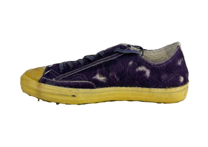 Lila Leder Di Bovino Turnschuhe